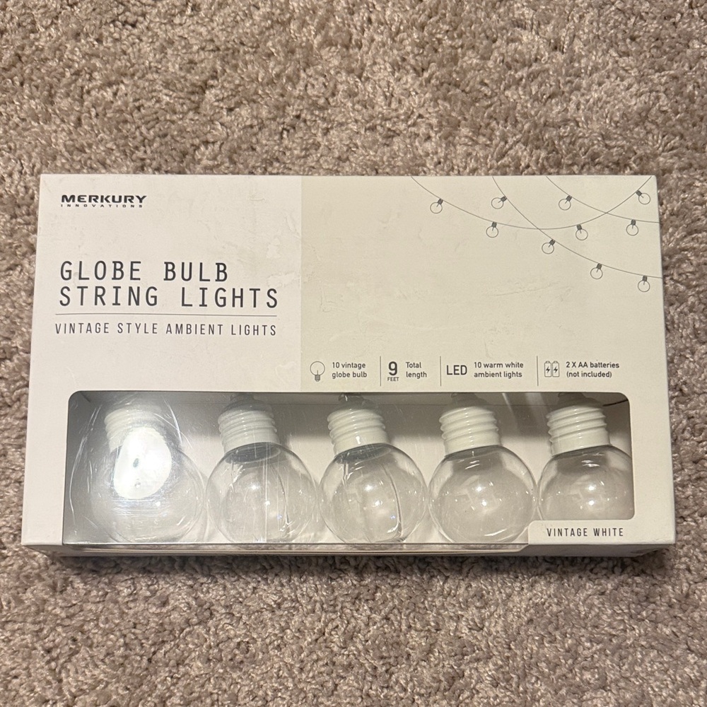 Merkury Globe Bulb String Lights
